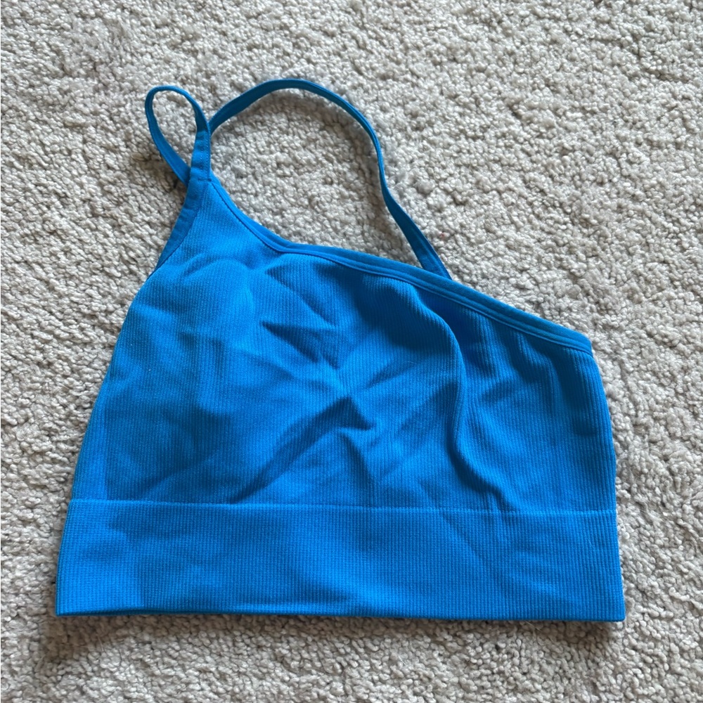No Boundaries Blue One-Shoulder Bralette